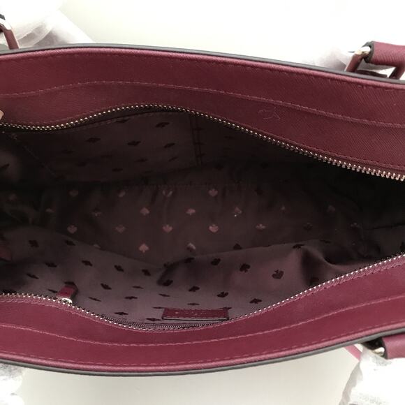 Kate Spade Laurel Way Medium Dally Tote Bag Purse Saffiano Leather Blackberry - Picture 8 of 8